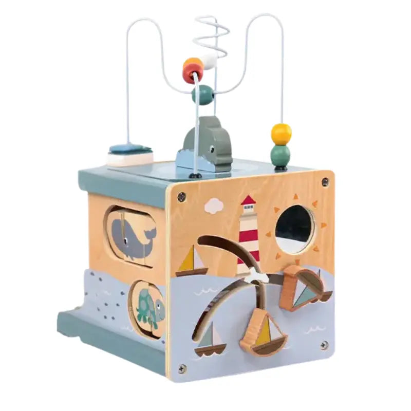 Tiny Tides Activity Cube – 6-in-1 Wooden Montessori Toy SenseNest