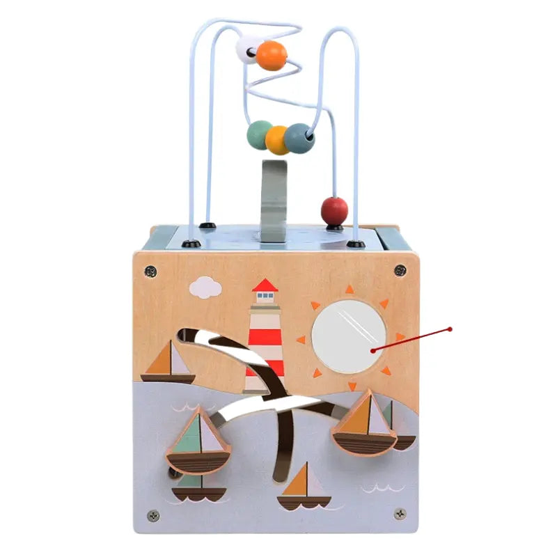 Tiny Tides Activity Cube – 6-in-1 Wooden Montessori Toy SenseNest