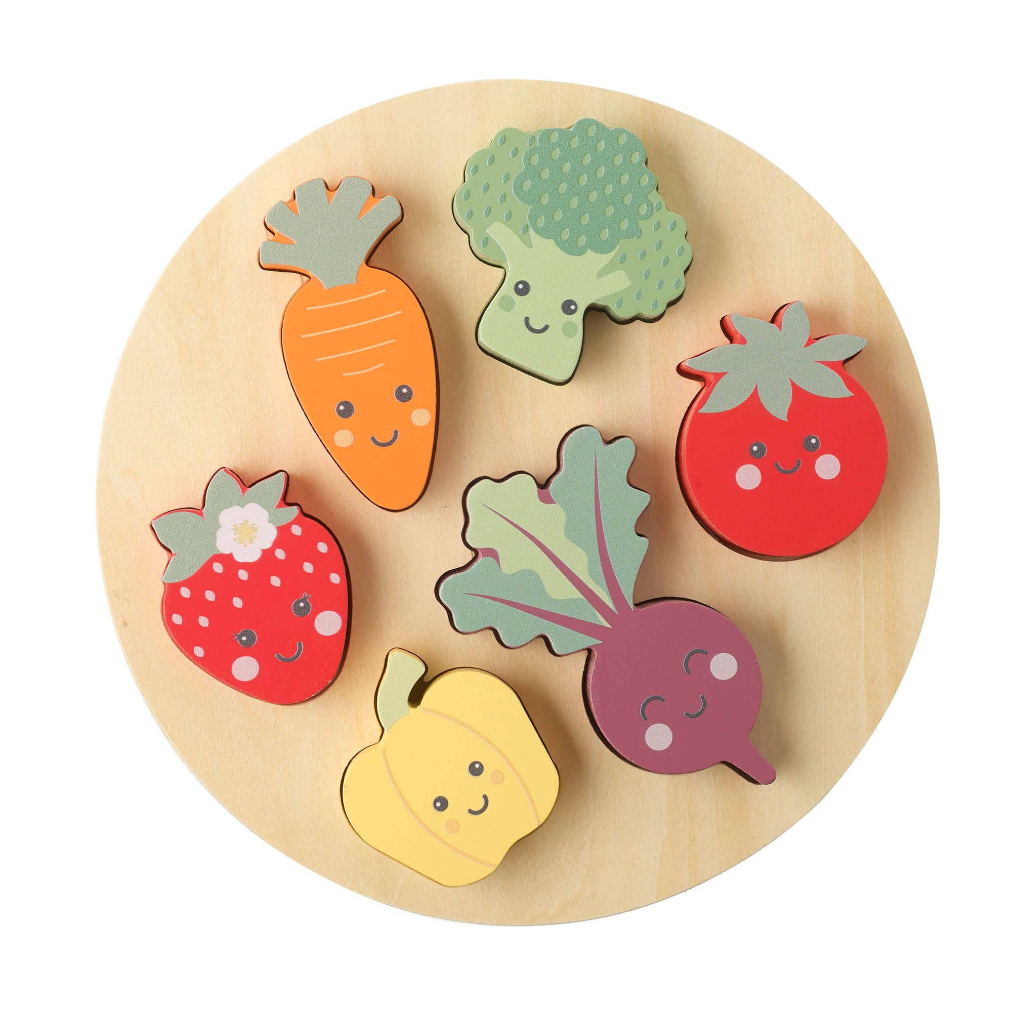Happy Veggies Wooden Puzzle Orange Tree Toys