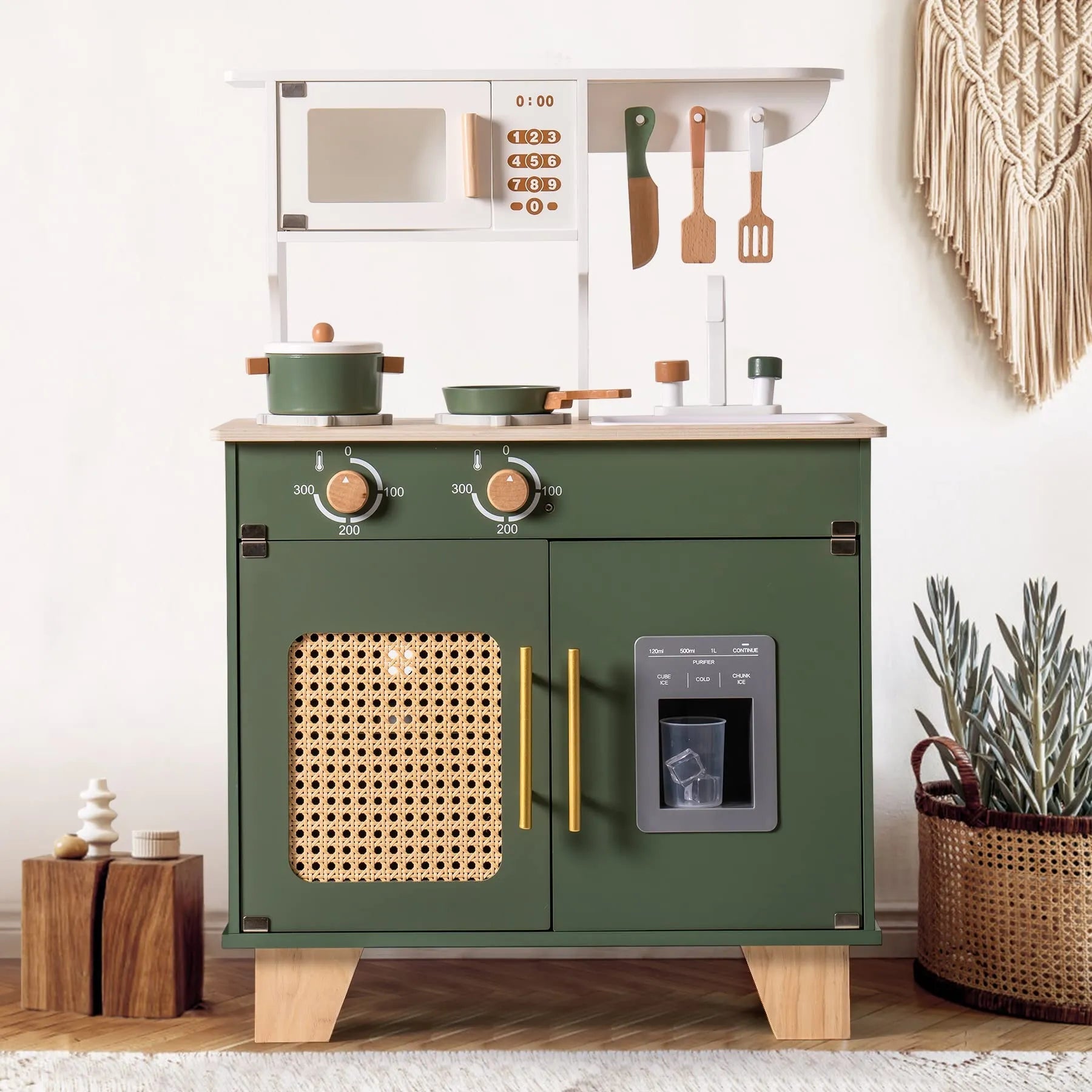 Tiny Kitchen - Wooden Play Kitchen - Vintage Green SenseNest