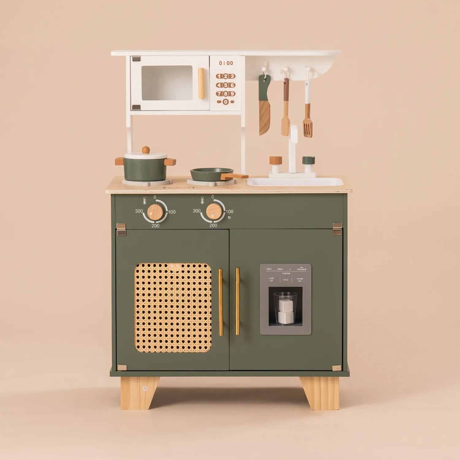 Tiny Kitchen - Wooden Play Kitchen - Vintage Green SenseNest