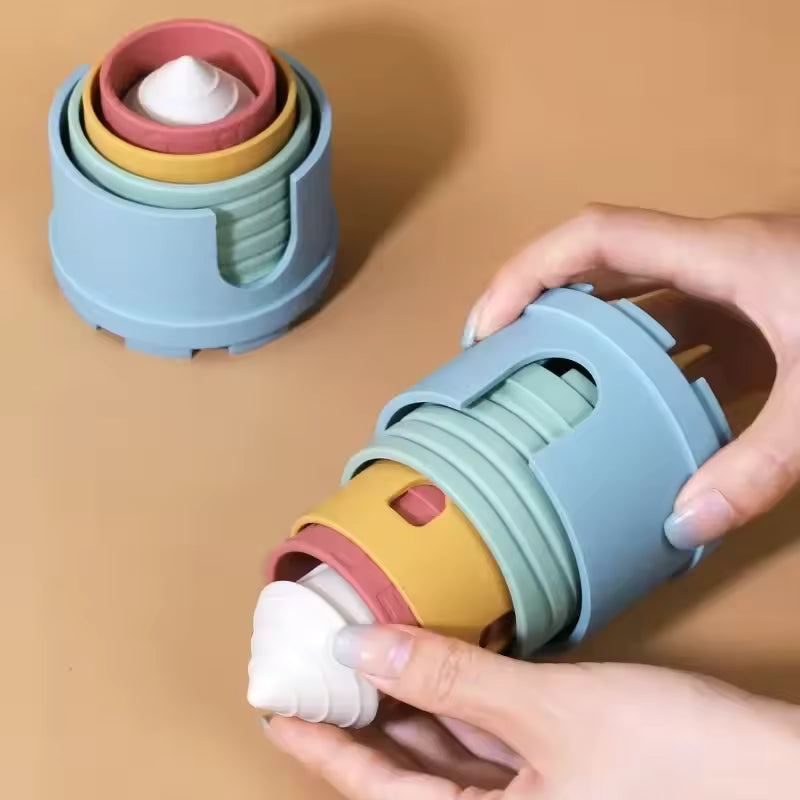 Stack & Spin - Silicone Stacking Cups & Silicone Spinner Gift Set SenseNest