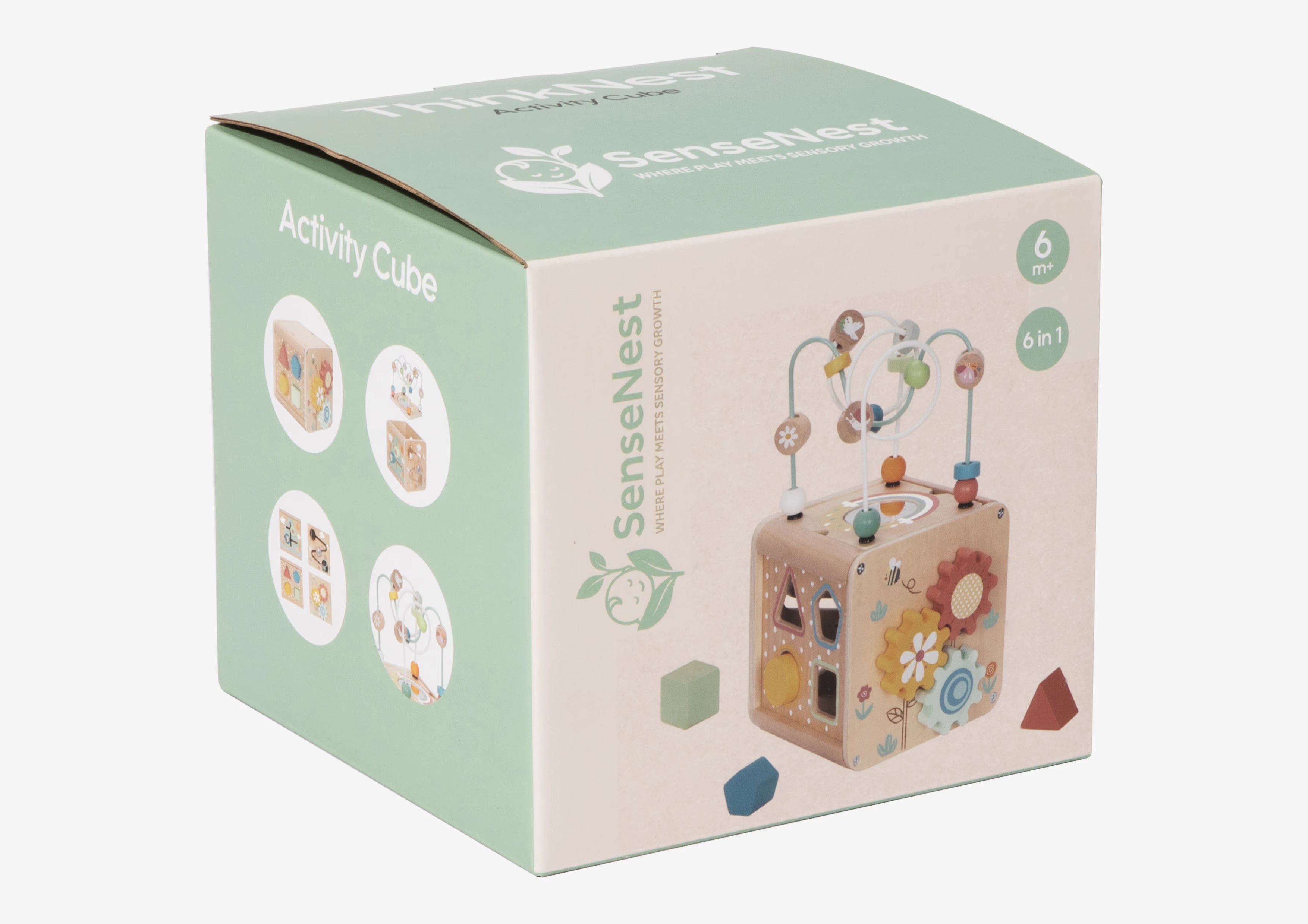 ThinkNest - Wooden Activity Cube SenseNest