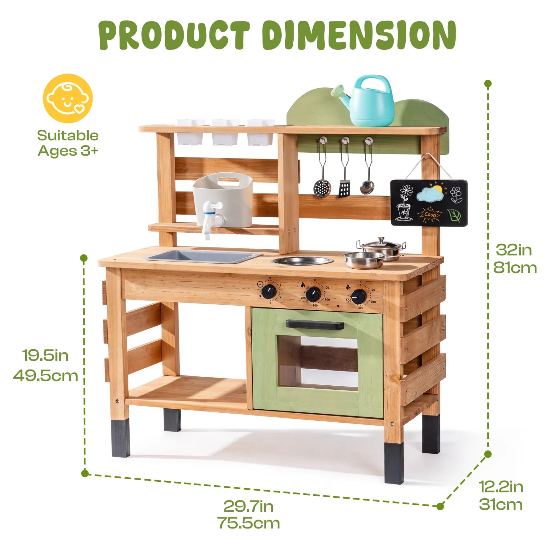 Wooden Outdoor Mud Kitchen SenseNest