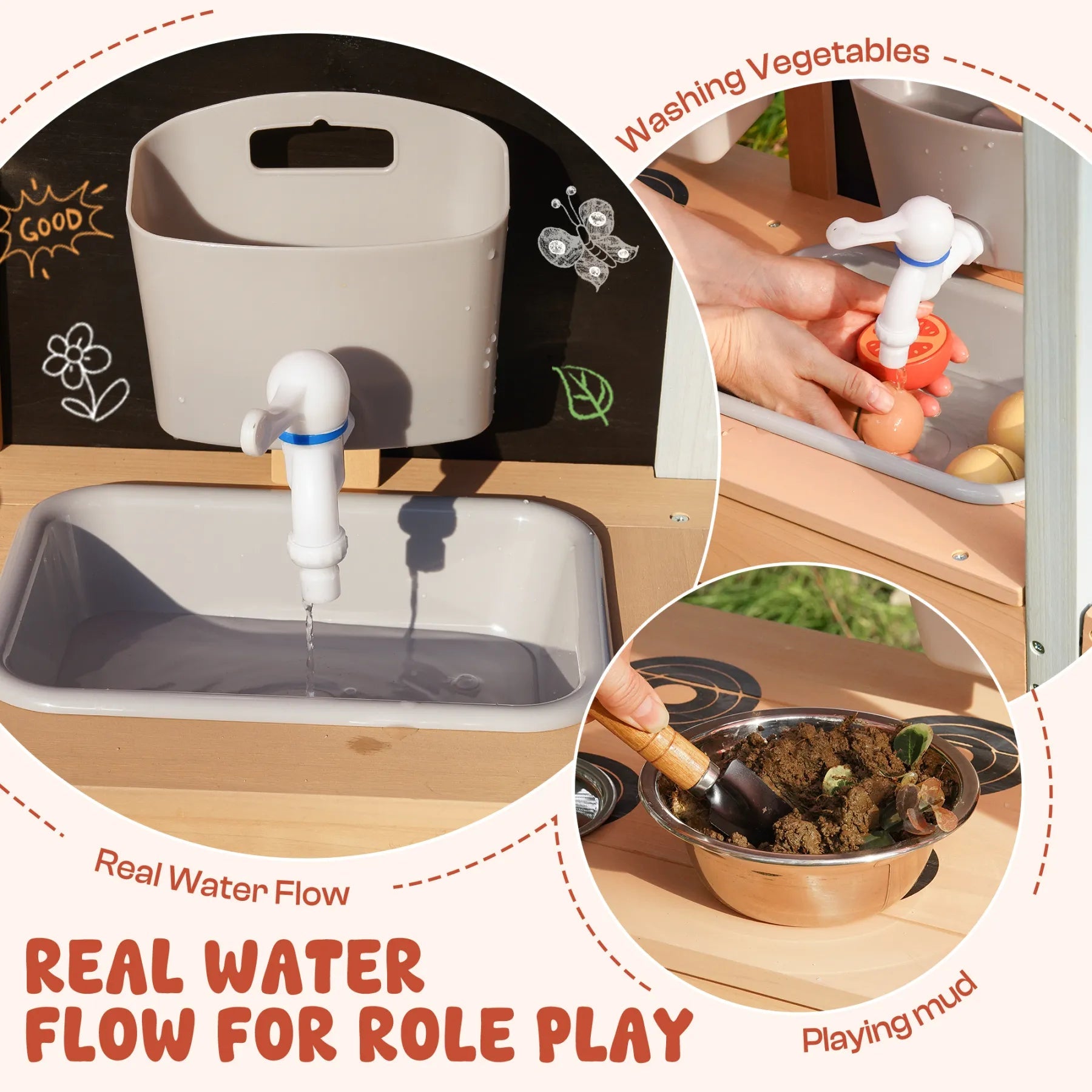 Wooden Outdoor Mud Kitchen For Toddlers SenseNest