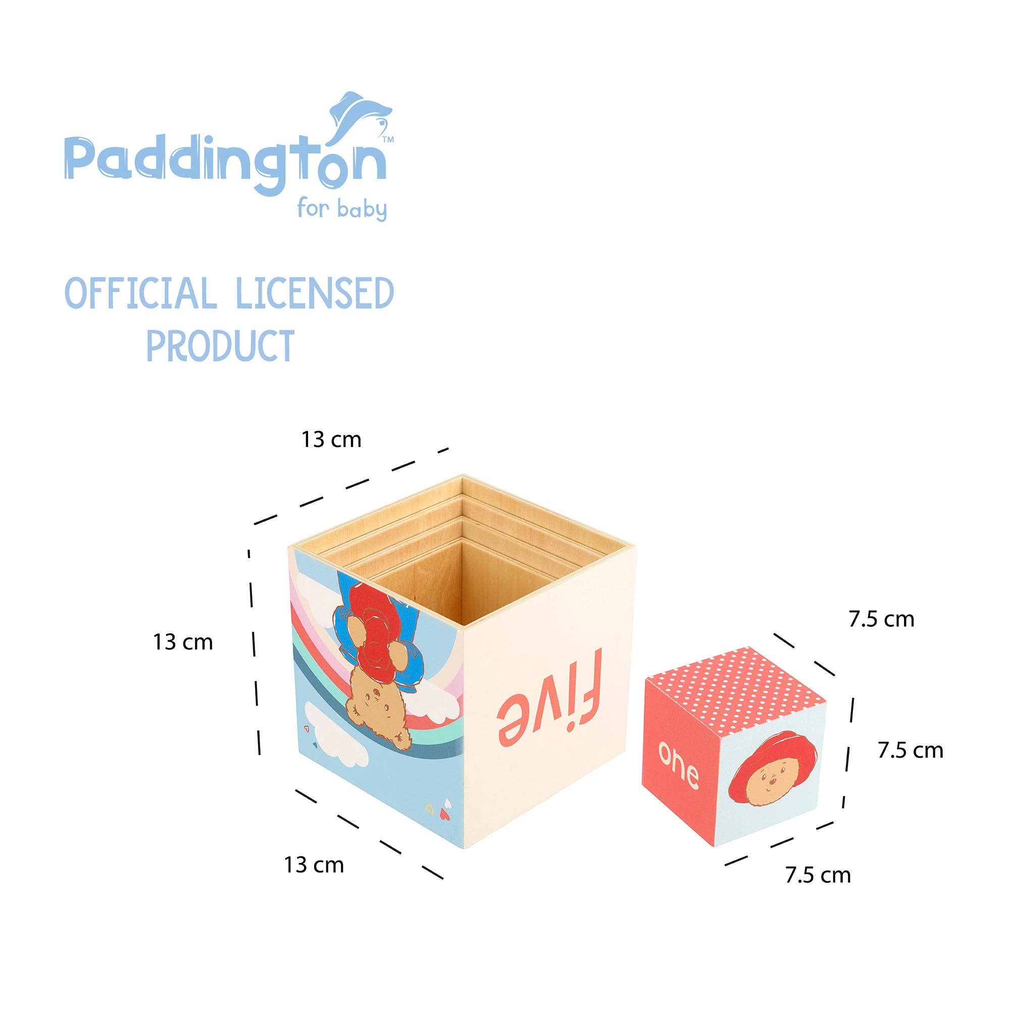 Paddington™ Wooden Stacking Cubes: Retail Orange Tree Toys