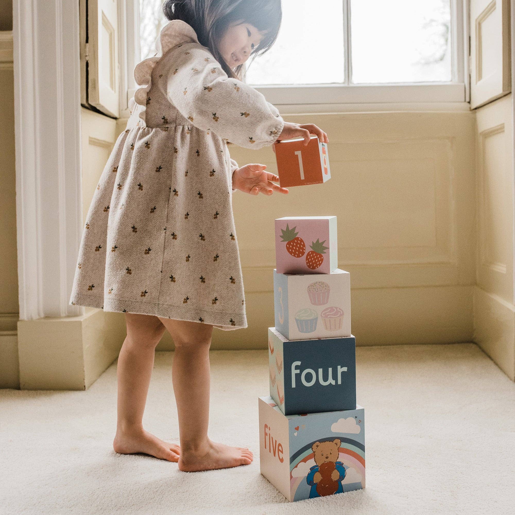 Paddingtonâ„¢ Wooden Stacking Cubes: Retail Orange Tree Toys