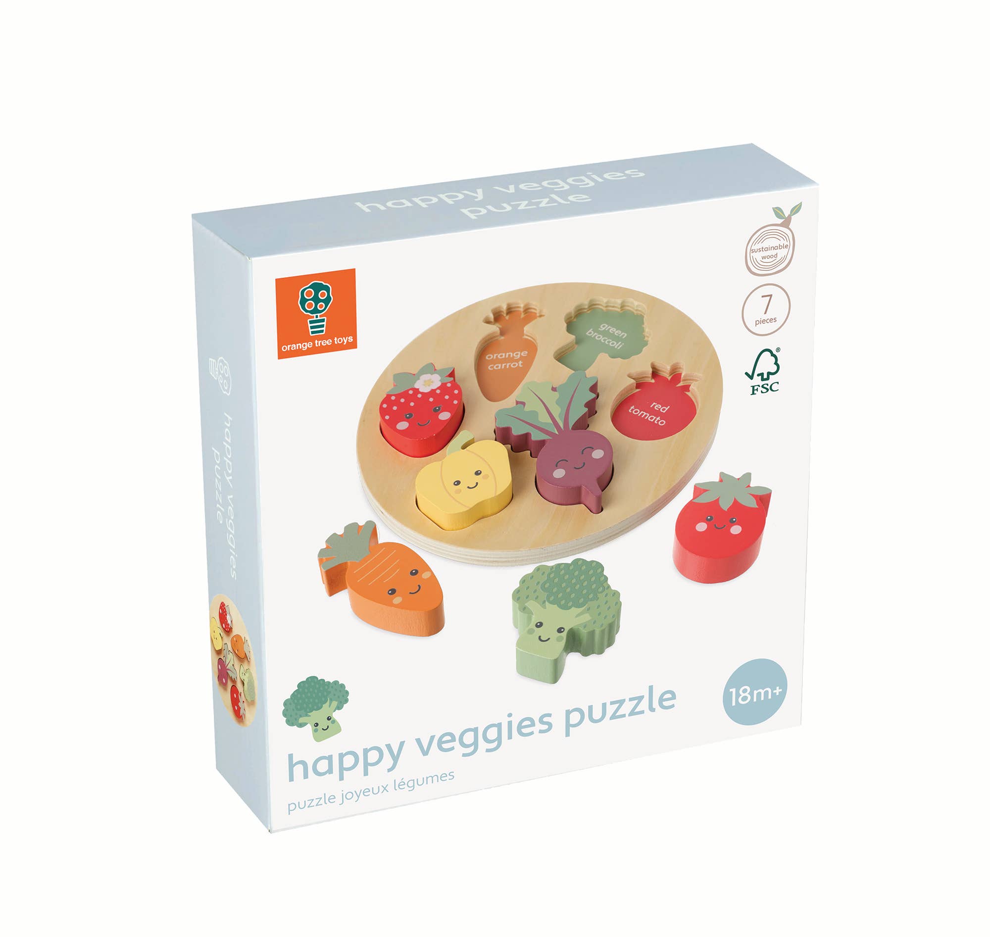 Happy Veggies Wooden Puzzle Orange Tree Toys