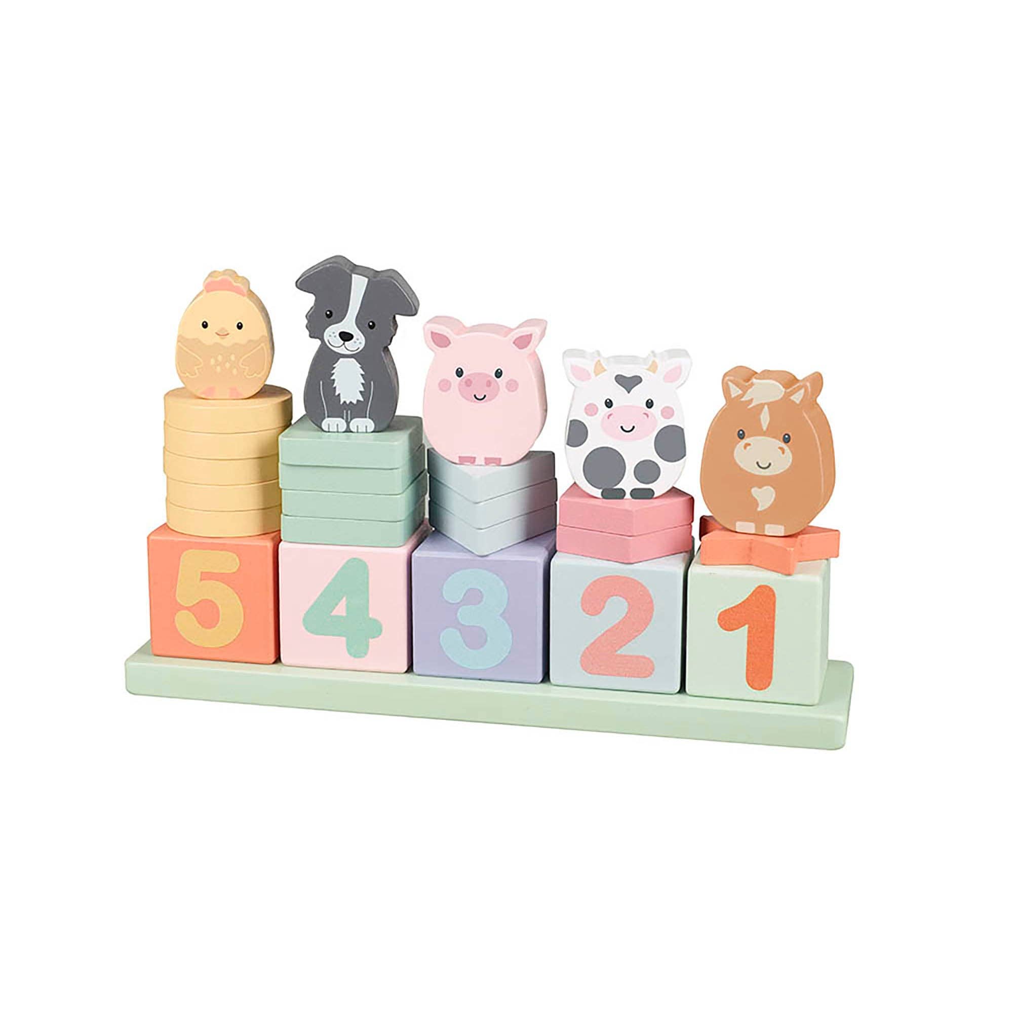 Farmyard Wooden Animal Counting Game Orange Tree Toys
