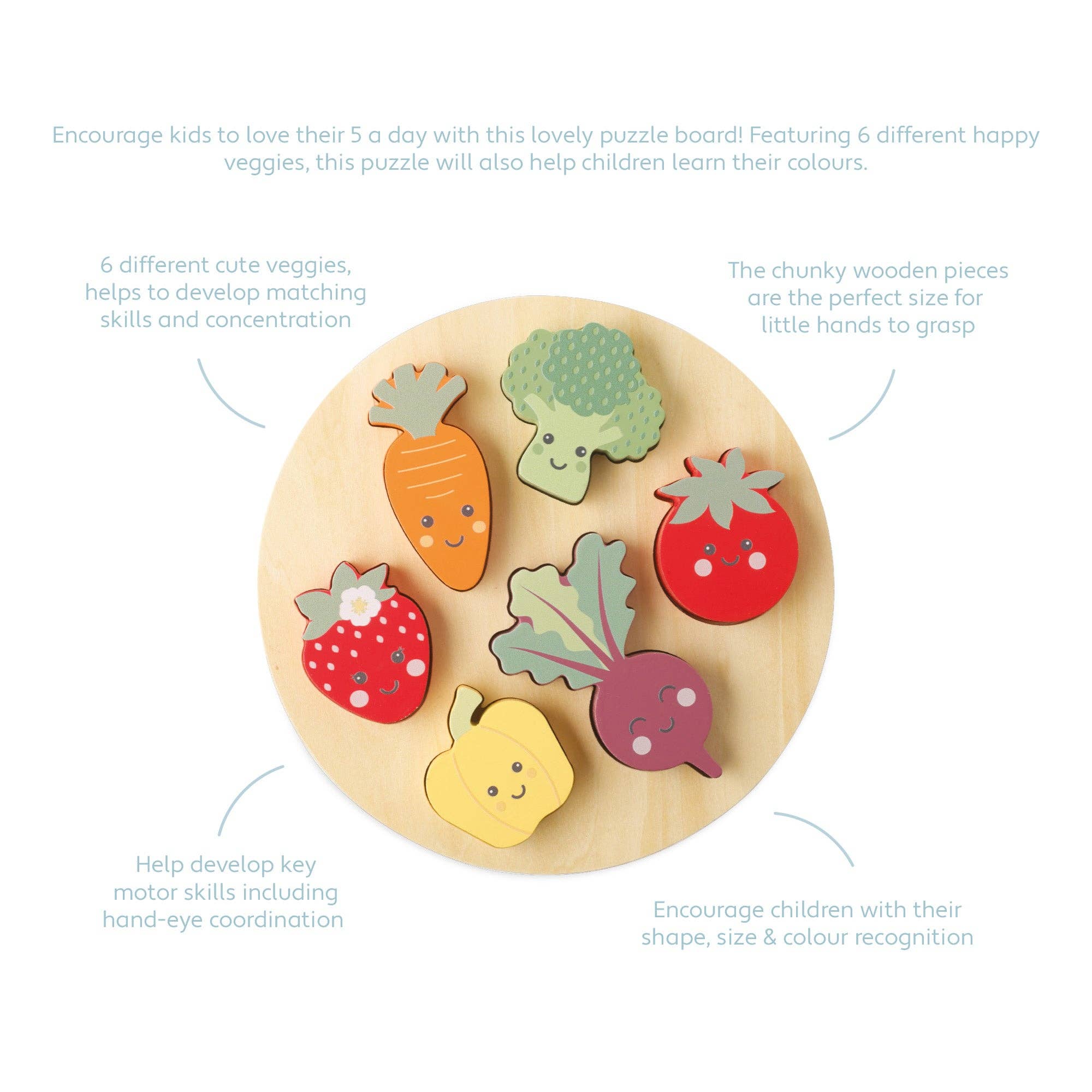 Happy Veggies Wooden Puzzle Orange Tree Toys