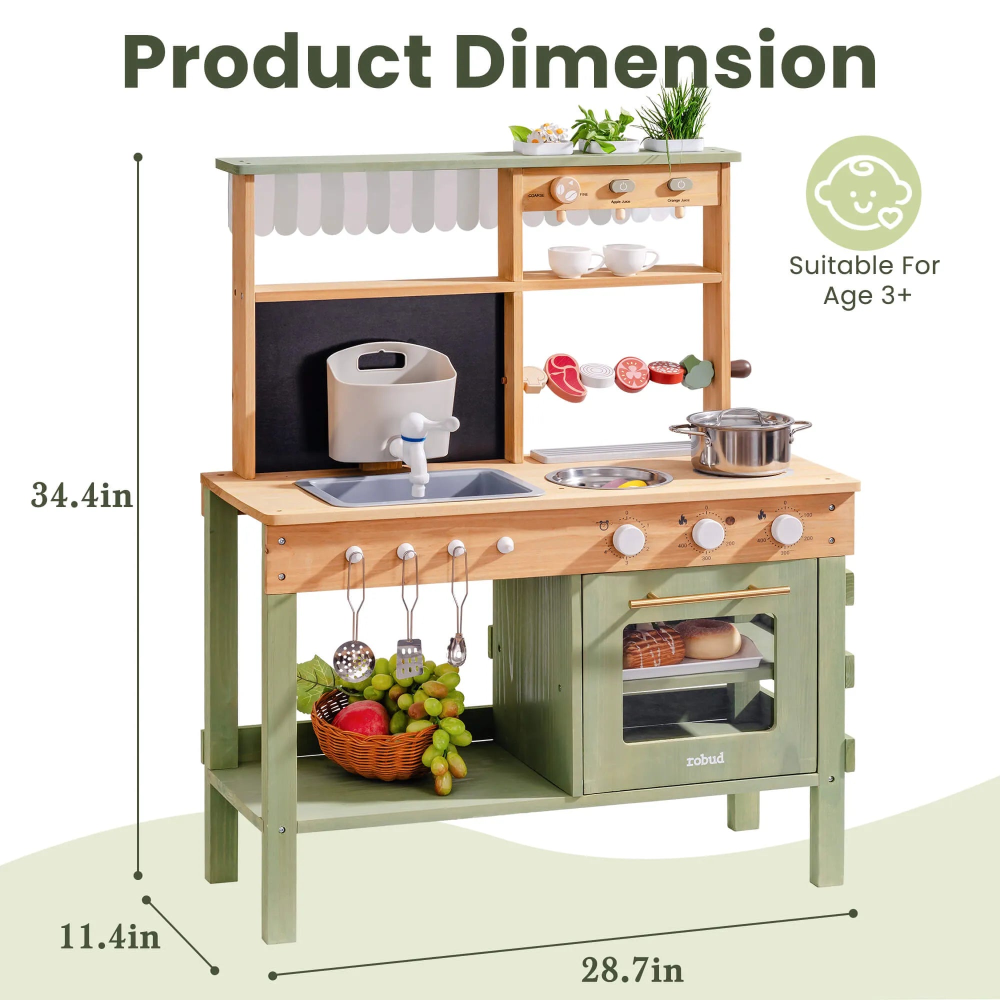 Wooden Outdoor Mud Play Kitchen – Green SenseNest