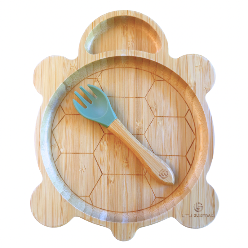 Bamboo Plate & Fork - Turtle SenseNest