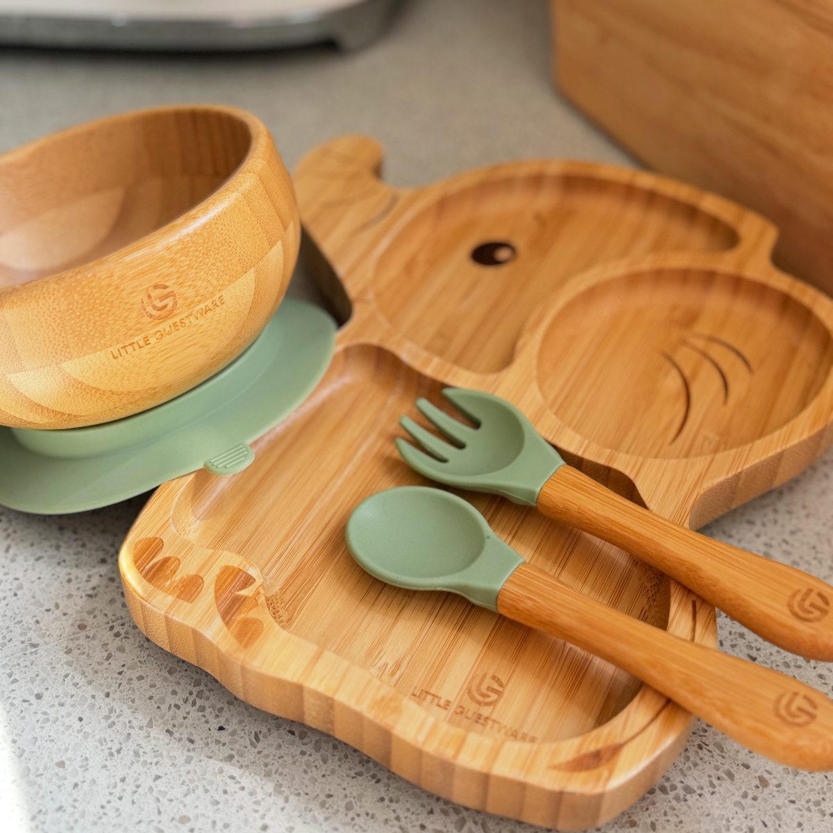 Bamboo Plate & Fork - Elephant SenseNest