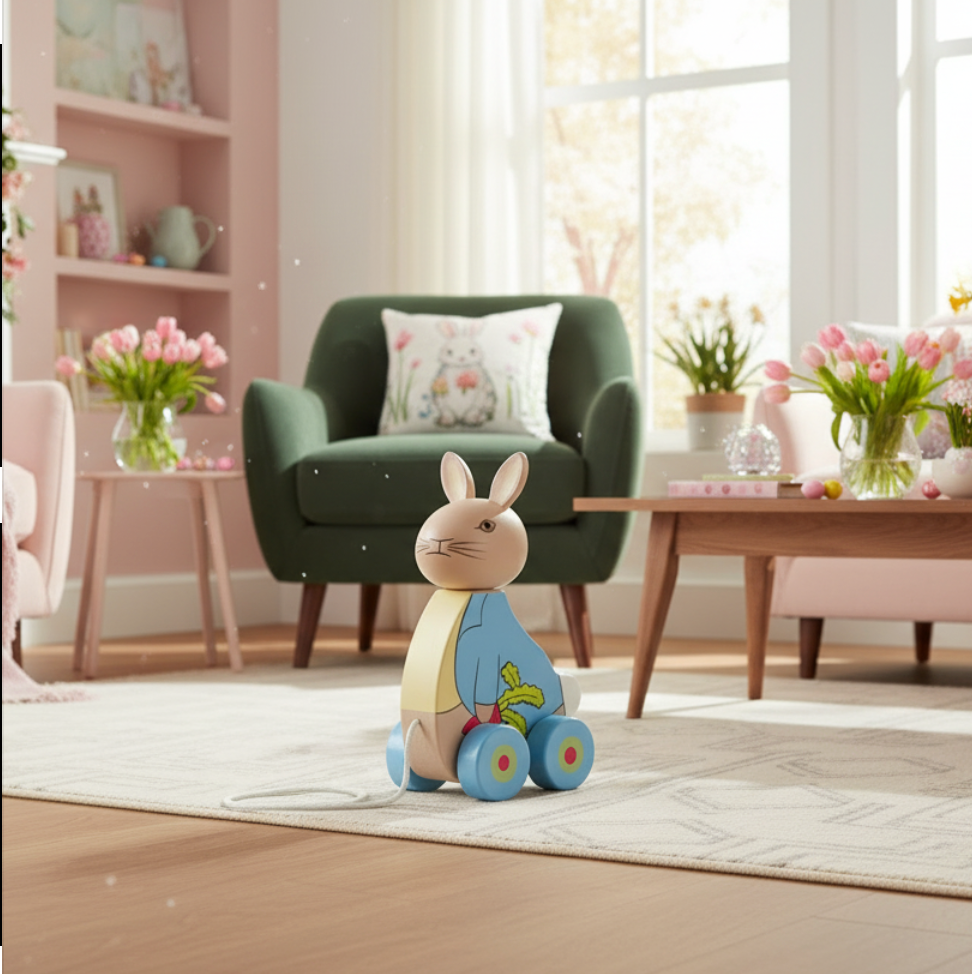 Peter Rabbit Wooden Pull Along Toy Orange Tree Toys