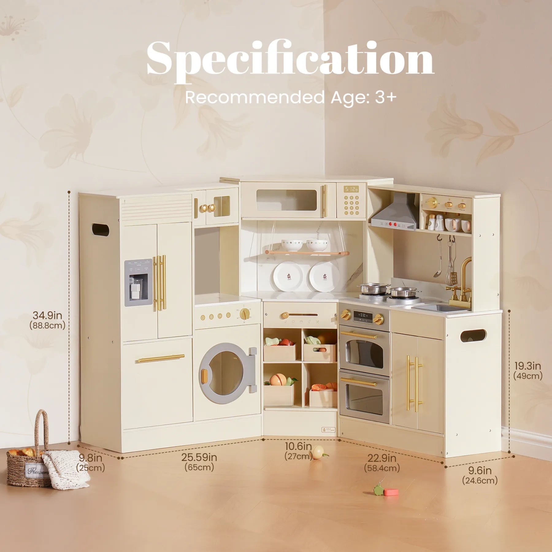 Toddler Chef XL – Luxury Wooden Corner Play Kitchen SenseNest