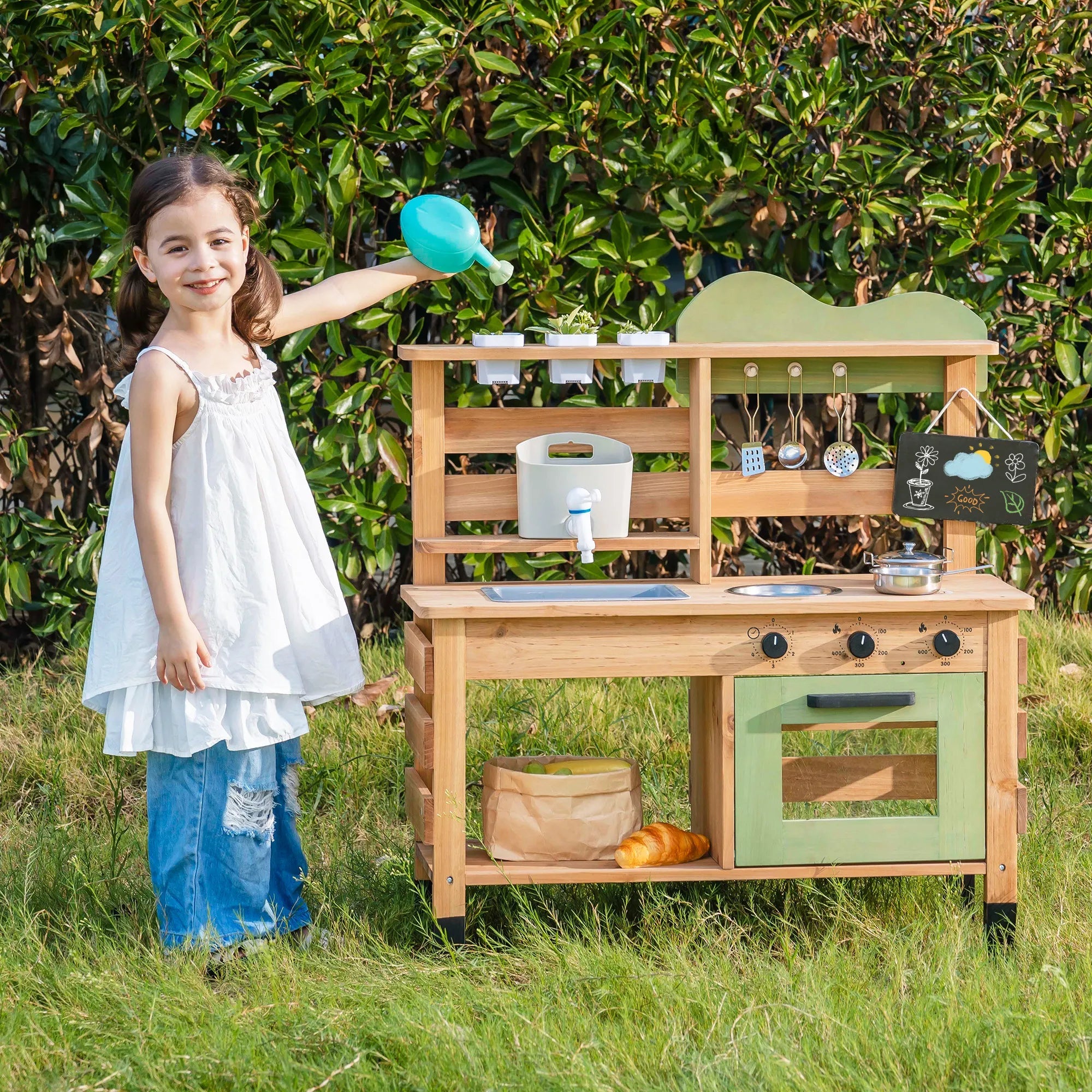 Wooden Outdoor Mud Kitchen SenseNest