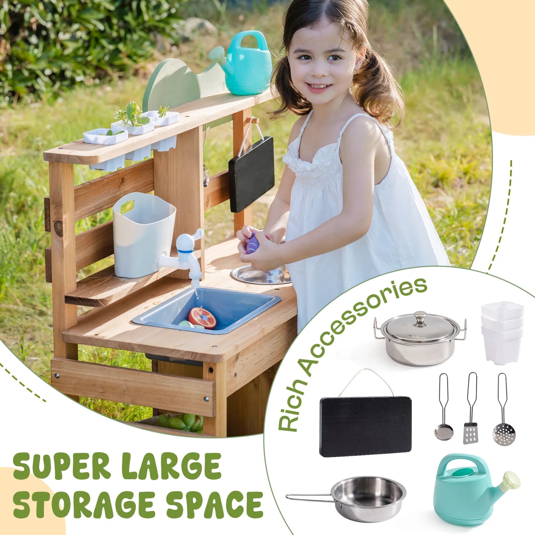 Wooden Outdoor Mud Kitchen SenseNest