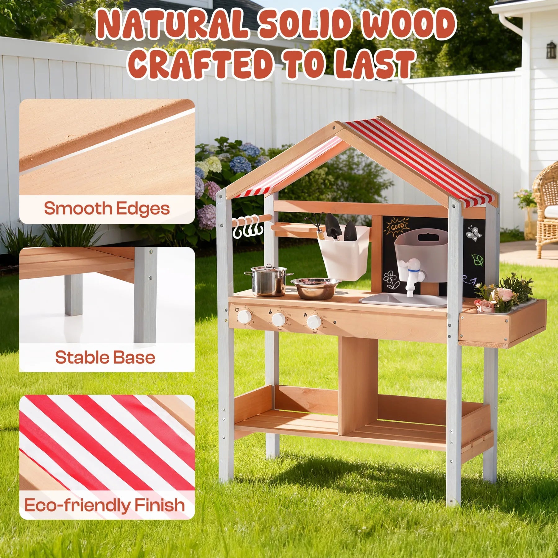 Wooden Outdoor Mud Kitchen For Toddlers SenseNest