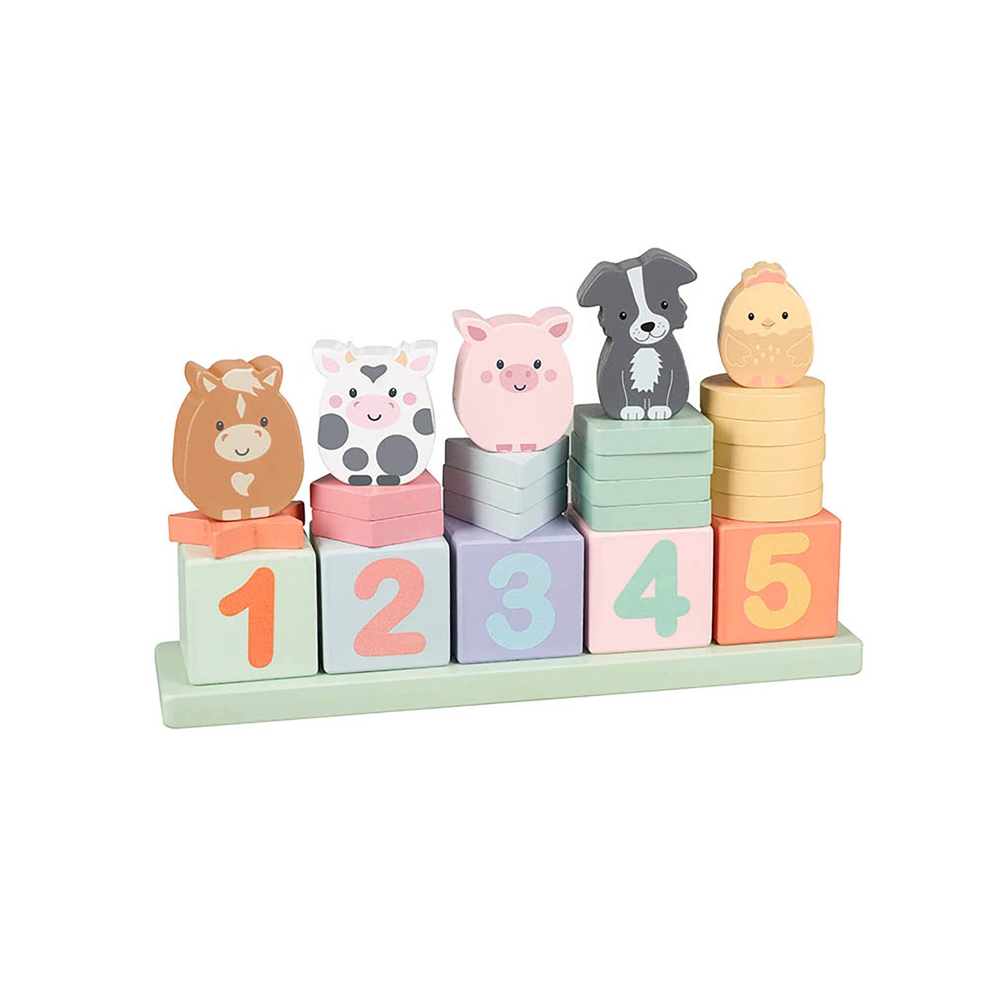 Farmyard Wooden Animal Counting Game Orange Tree Toys