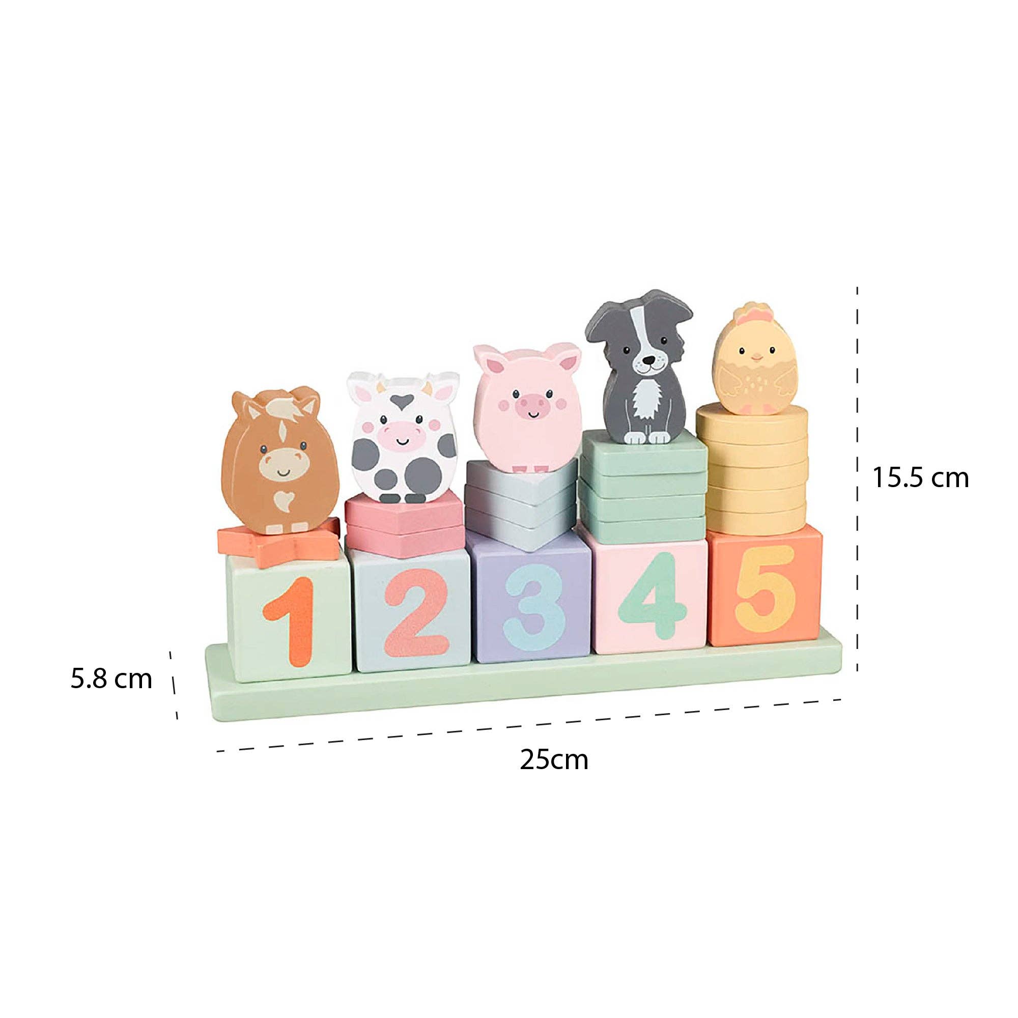 Farmyard Wooden Animal Counting Game Orange Tree Toys